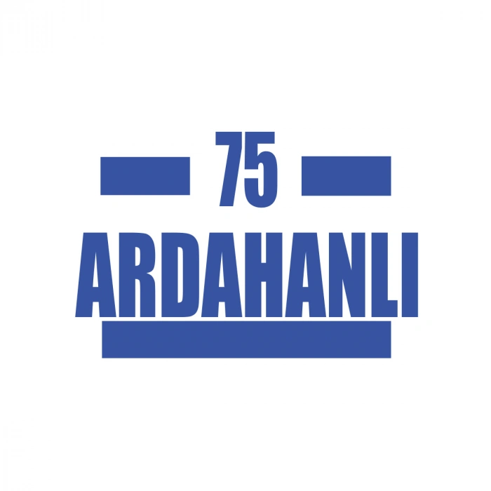 75 Ardahanlı Araba Sticker 17x17 Cm Mavi