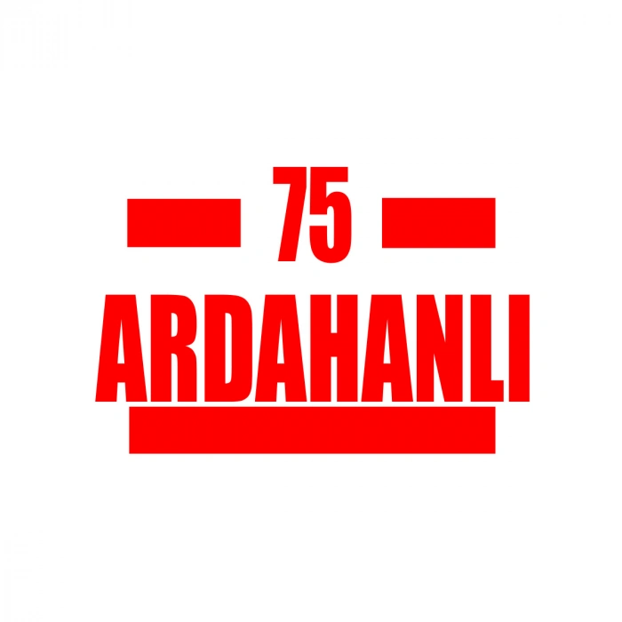 75 Ardahanlı Araba Sticker 17x17 Cm Kırmızı
