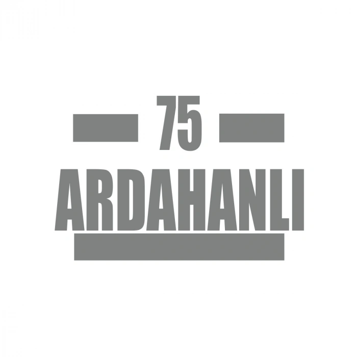 75 Ardahanlı Araba Sticker 17x17 Cm Gri