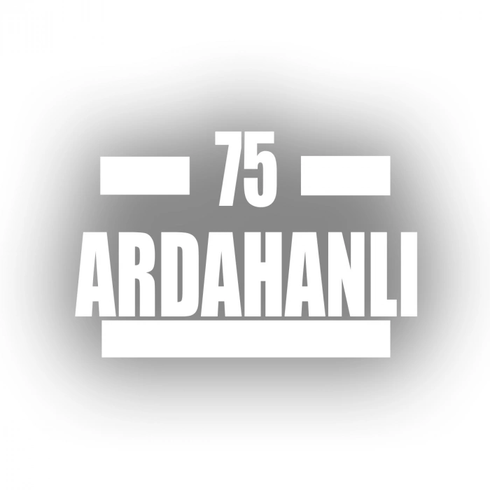 75 Ardahanlı Araba Sticker 17x17 Cm Beyaz