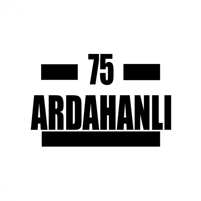 75 Ardahanlı Araba Sticker 17x17 Cm Siyah