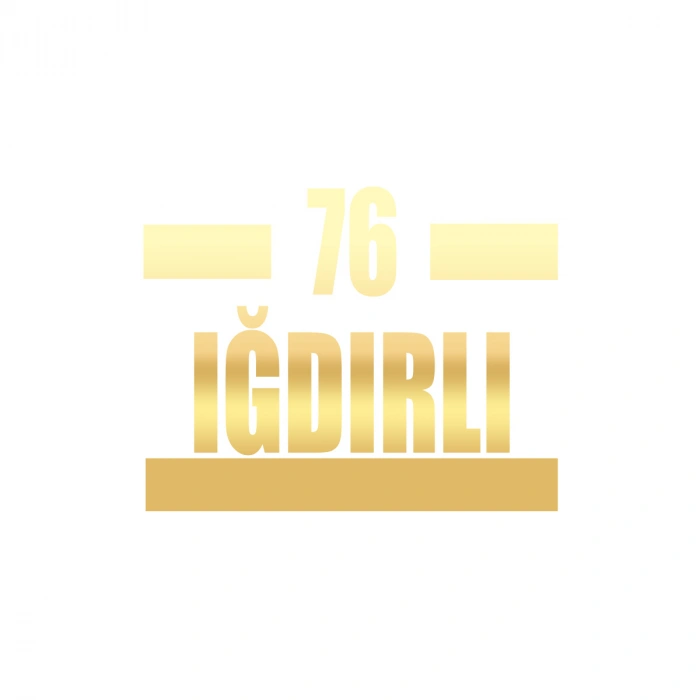 76 Iğdırlı Araba Sticker 17x17 Cm Gold