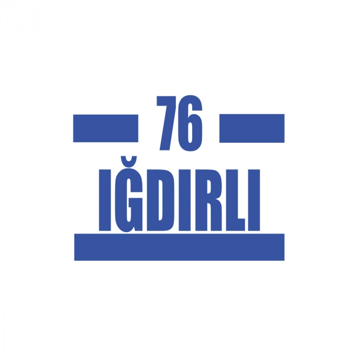 76 Iğdırlı Araba Sticker 17x17 Cm Mavi