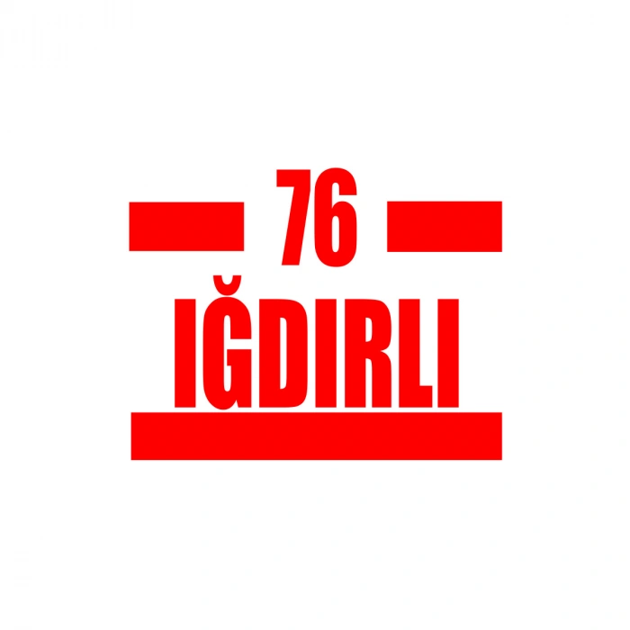 76 Iğdırlı Araba Sticker 17x17 Cm Kırmızı