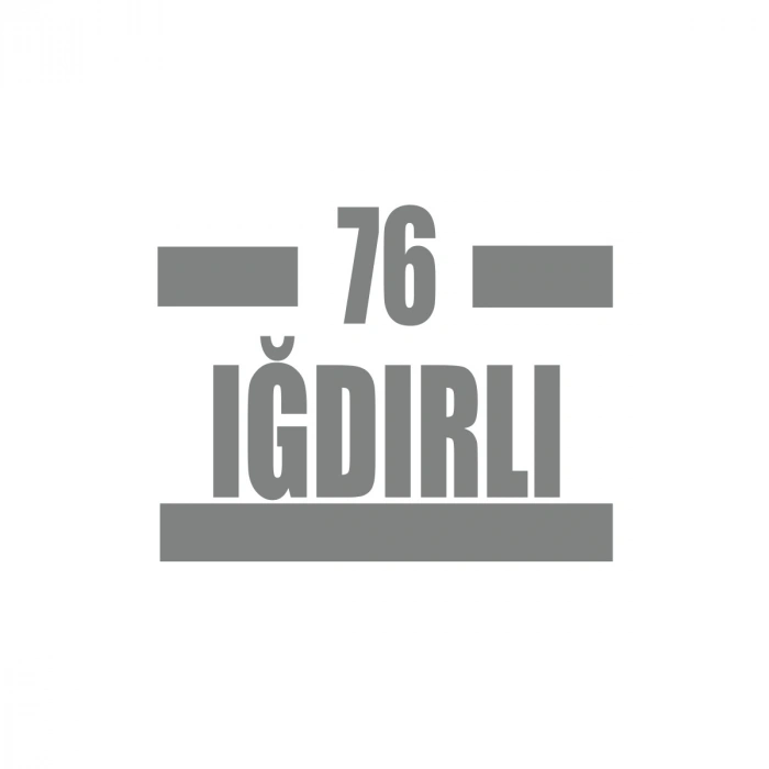 76 Iğdırlı Araba Sticker 17x17 Cm Gri