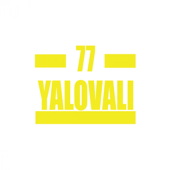 77 Yalovalı Araba Sticker 17x17 Cm Sarı