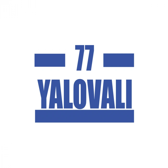 77 Yalovalı Araba Sticker 17x17 Cm Mavi