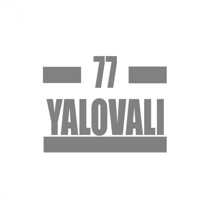 77 Yalovalı Araba Sticker 17x17 Cm Gri