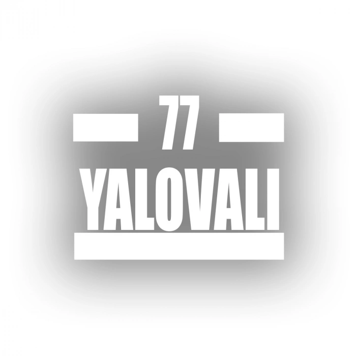 77 Yalovalı Araba Sticker 17x17 Cm Beyaz