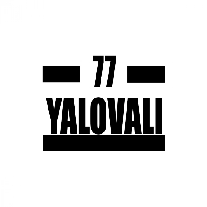 77 Yalovalı Araba Sticker 17x17 Cm Siyah