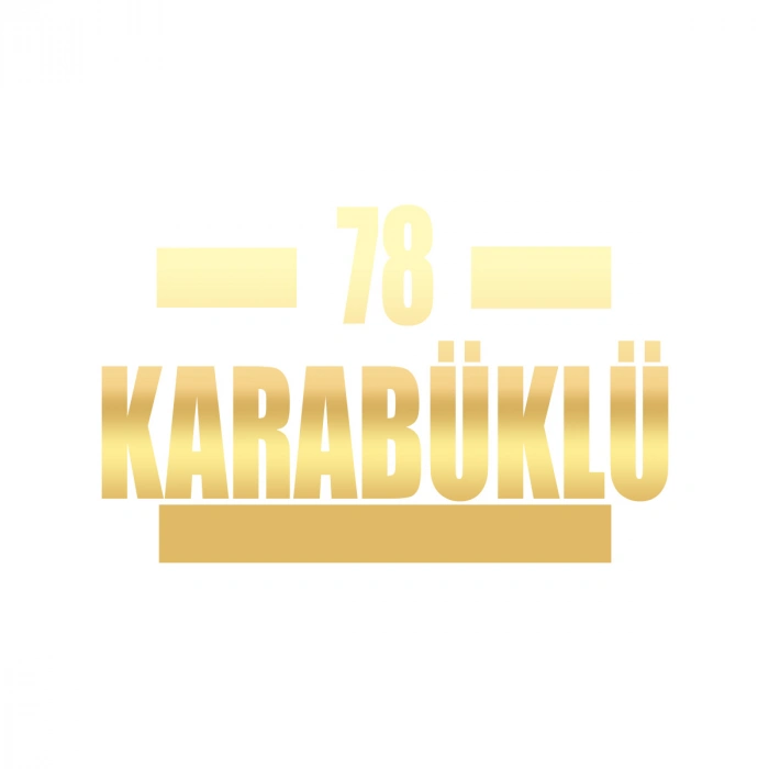 78 Karabüklü Araba Sticker 17x17 Cm Gold