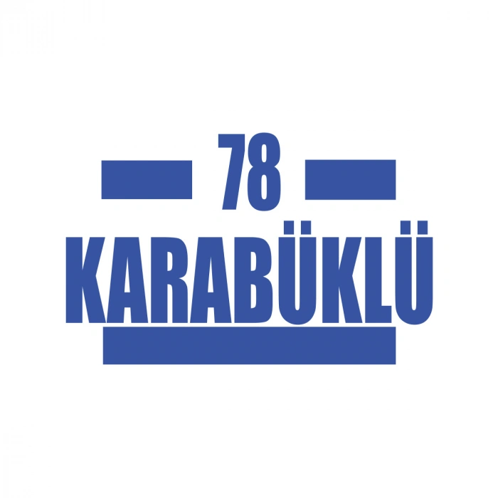 78 Karabüklü Araba Sticker 17x17 Cm Mavi