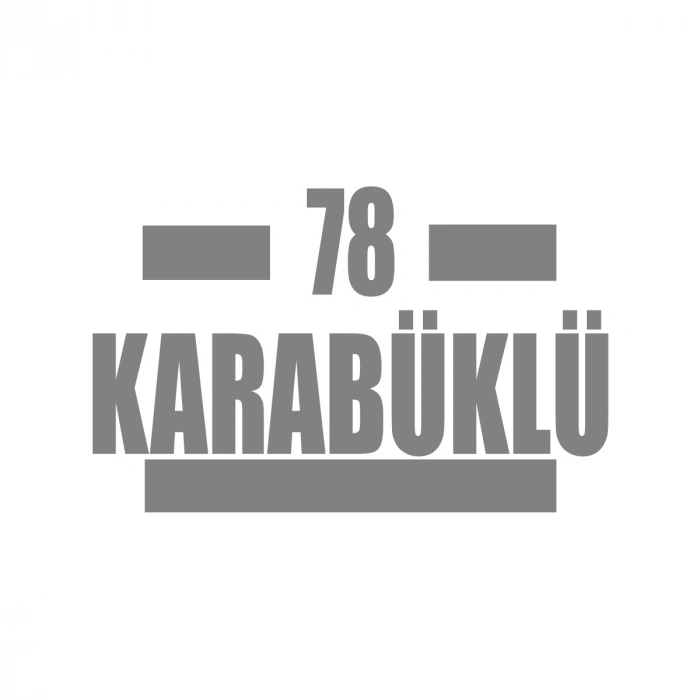 78 Karabüklü Araba Sticker 17x17 Cm Gri