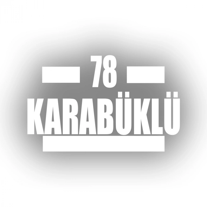 78 Karabüklü Araba Sticker 17x17 Cm Beyaz