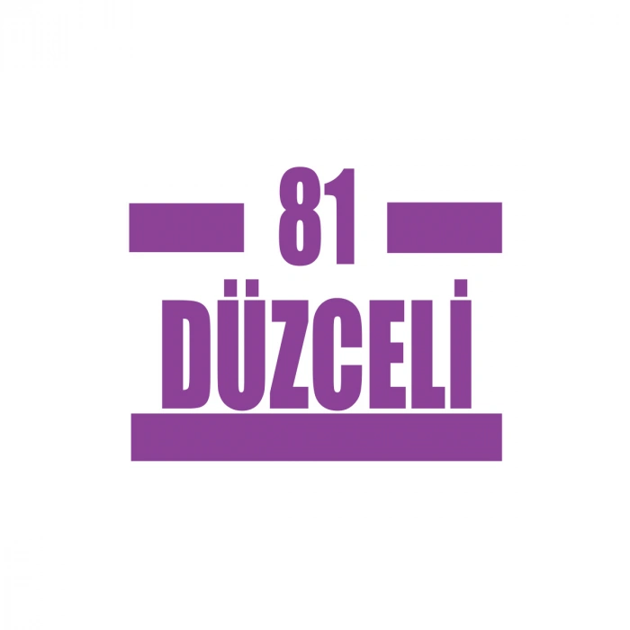 81 Düzceli Araba Sticker 17x17 Cm Mor