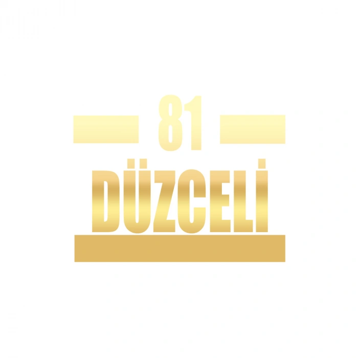81 Düzceli Araba Sticker 17x17 Cm Gold