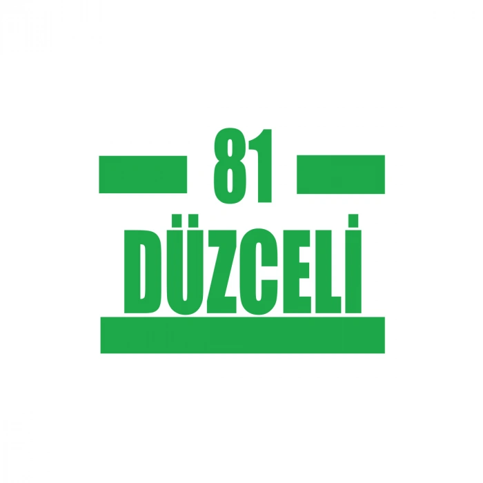 81 Düzceli Araba Sticker 17x17 Cm Yeşil