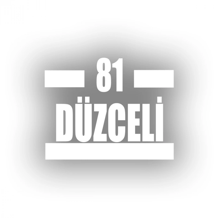81 Düzceli Araba Sticker 17x17 Cm Beyaz