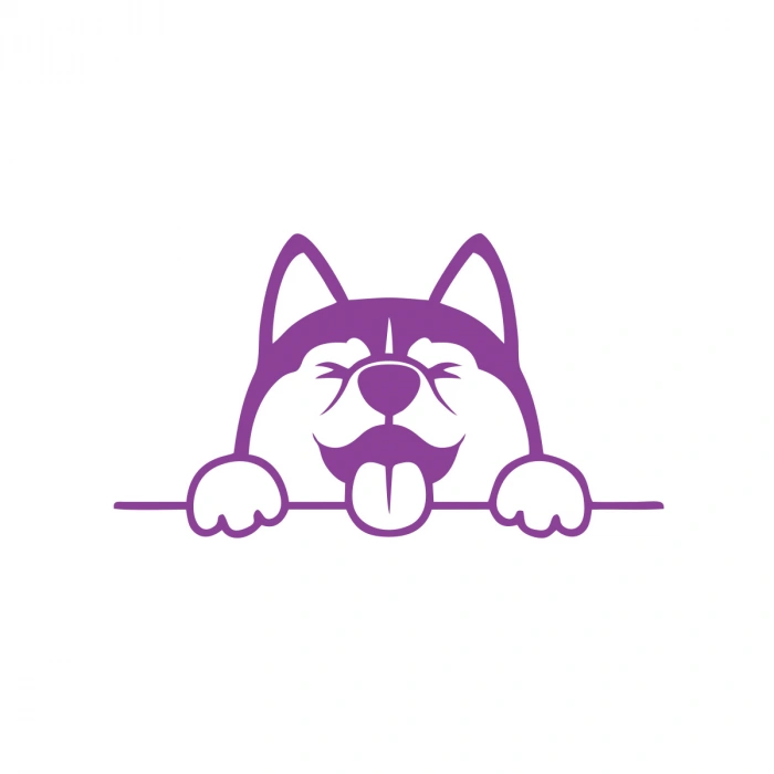 Tutunan Köpek Araba Sticker 17x17 Cm Mor