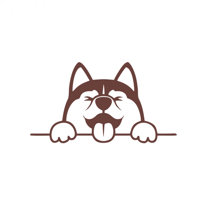 Tutunan Köpek Araba Sticker 17x17 Cm Kahverengi