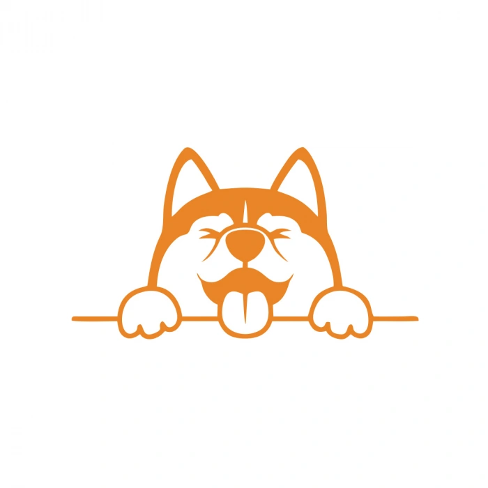 Tutunan Köpek Araba Sticker 17x17 Cm Turuncu