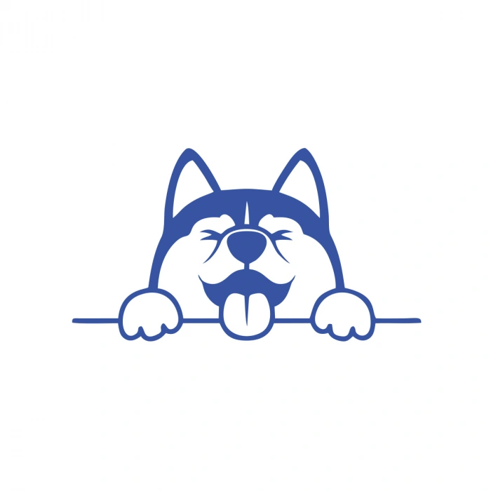 Tutunan Köpek Araba Sticker 17x17 Cm Mavi