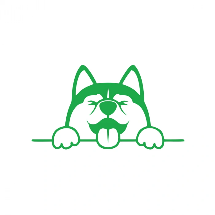 Tutunan Köpek Araba Sticker 17x17 Cm Yeşil