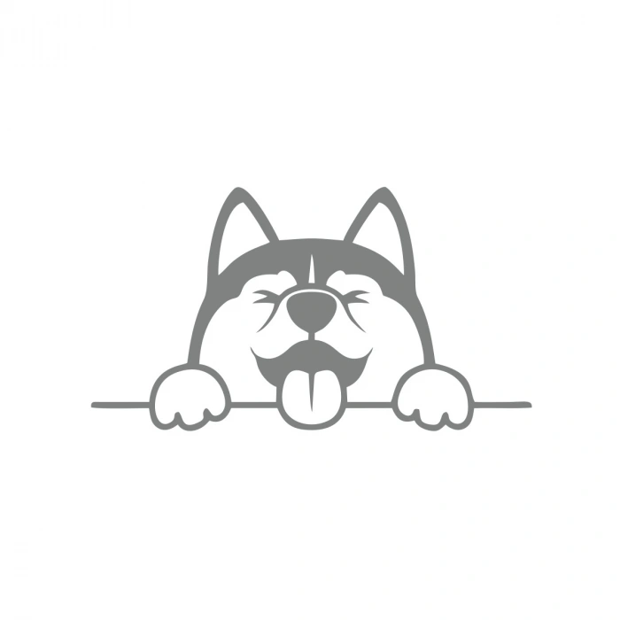 Tutunan Köpek Araba Sticker 17x17 Cm Gri