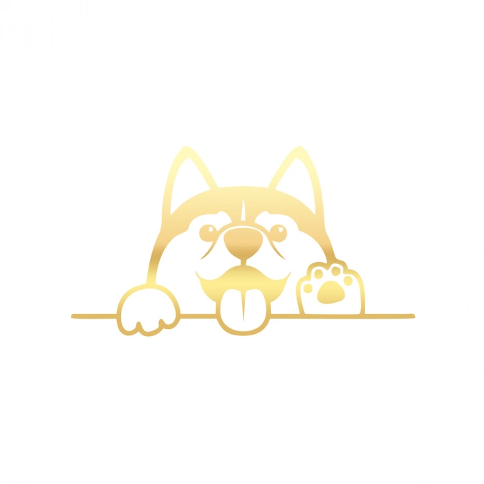 El Sallayan Köpek Araba Sticker 17x17 Cm Gold