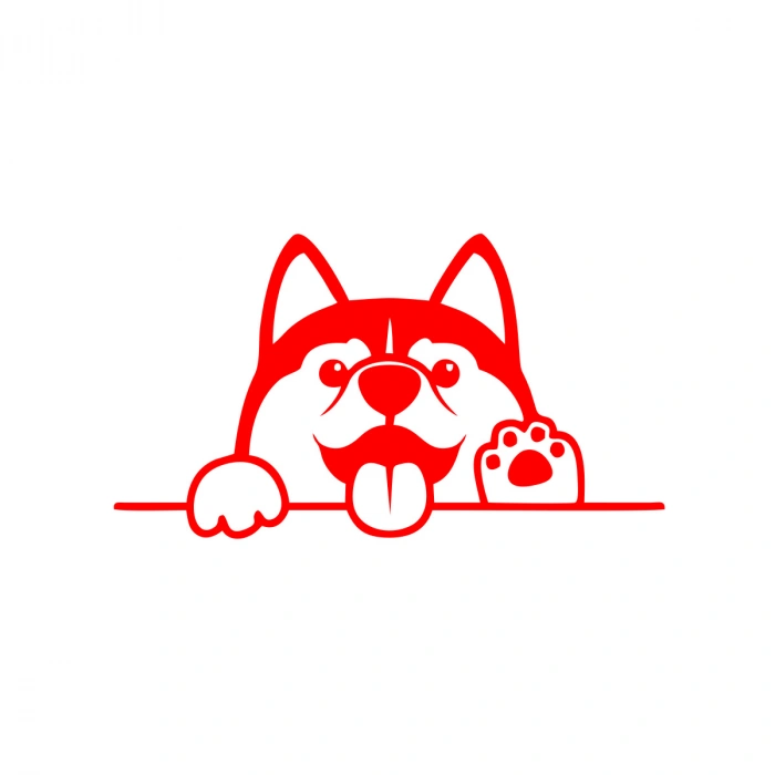 El Sallayan Köpek Araba Sticker 17x17 Cm Kırmızı