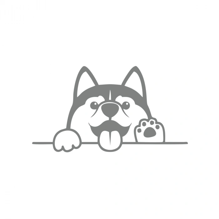 El Sallayan Köpek Araba Sticker 17x17 Cm Gri