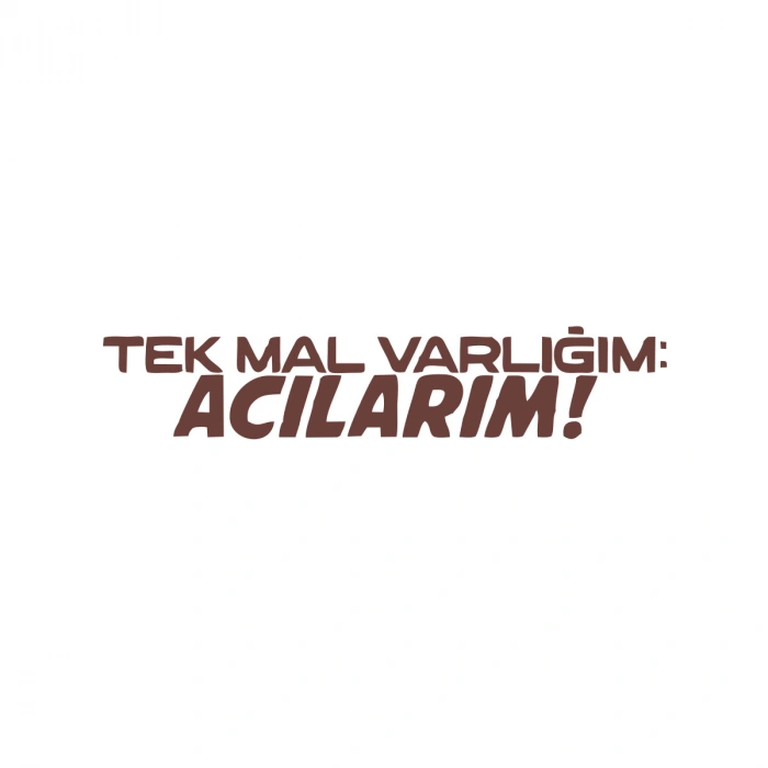 Tek Mal Varlığım Acılarım Araba Sticker 17x17 Cm Kahverengi