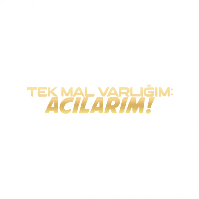 Tek Mal Varlığım Acılarım Araba Sticker 17x17 Cm Gold