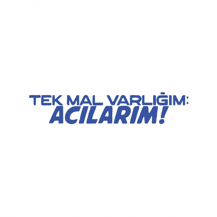 Tek Mal Varlığım Acılarım Araba Sticker 17x17 Cm Mavi