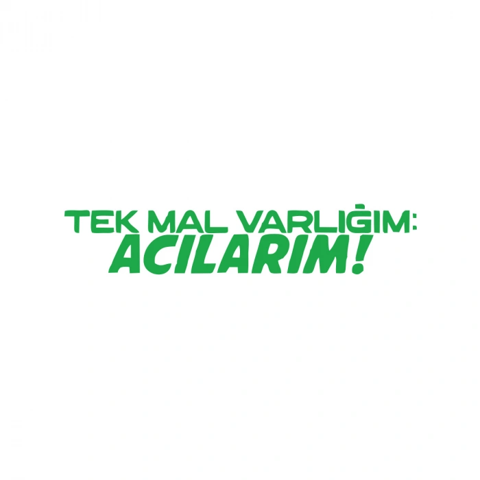 Tek Mal Varlığım Acılarım Araba Sticker 17x17 Cm Yeşil