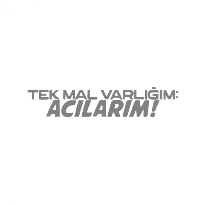 Tek Mal Varlığım Acılarım Araba Sticker 17x17 Cm Gri