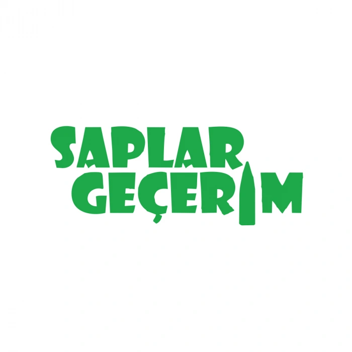 Saplar Geçerim Araba Sticker 17x17 Cm Yeşil