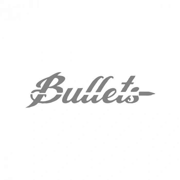 Bullets Araba Sticker 17x17 Cm Gri