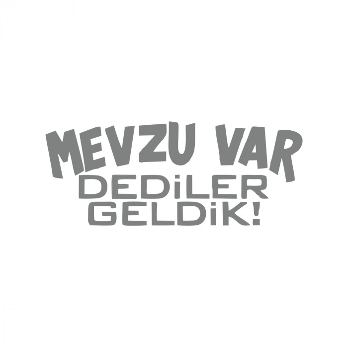 Mevzu Var Dediler Geldik Araba Sticker 17x17 Cm Gri
