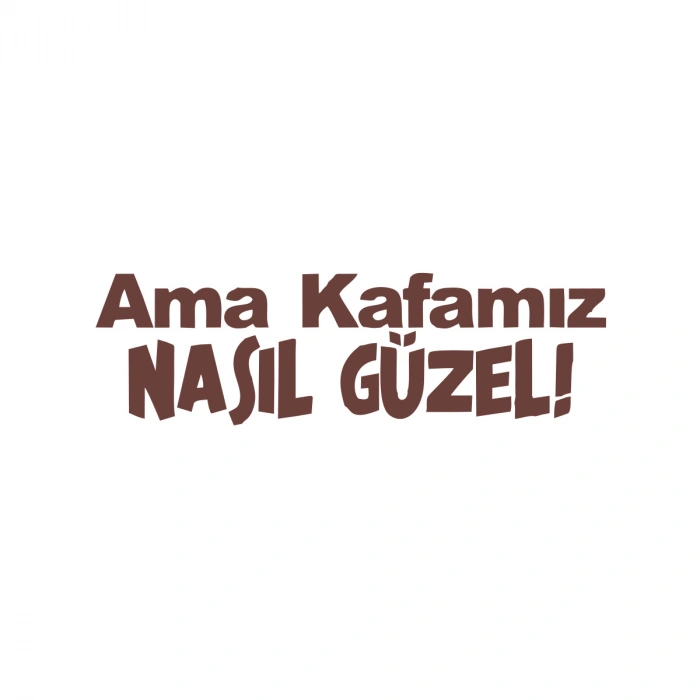 Ama Kafamız Nasıl Güzel Araba Sticker 17x17 Cm Kahverengi