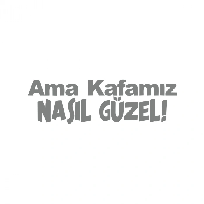 Ama Kafamız Nasıl Güzel Araba Sticker 17x17 Cm Gri