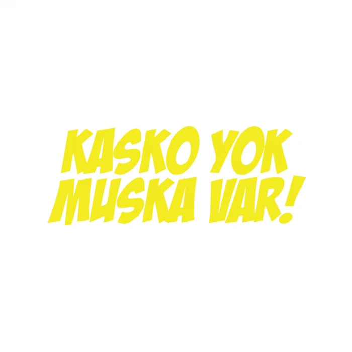 Kasko Yok Muska Var Araba Sticker 17x17 Cm Sarı