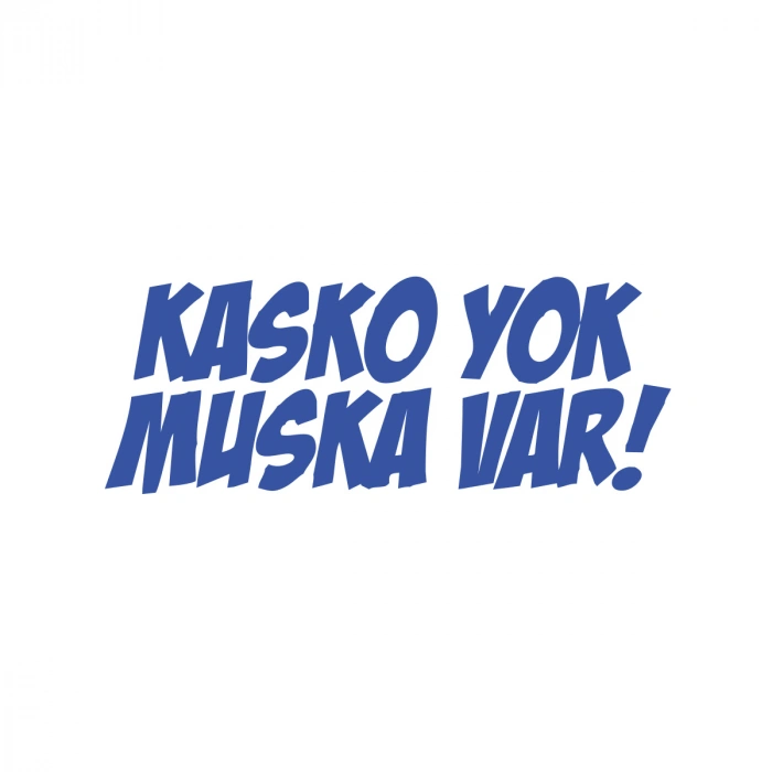 Kasko Yok Muska Var Araba Sticker 17x17 Cm Mavi