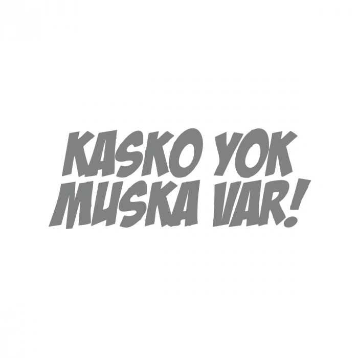 Kasko Yok Muska Var Araba Sticker 17x17 Cm Gri