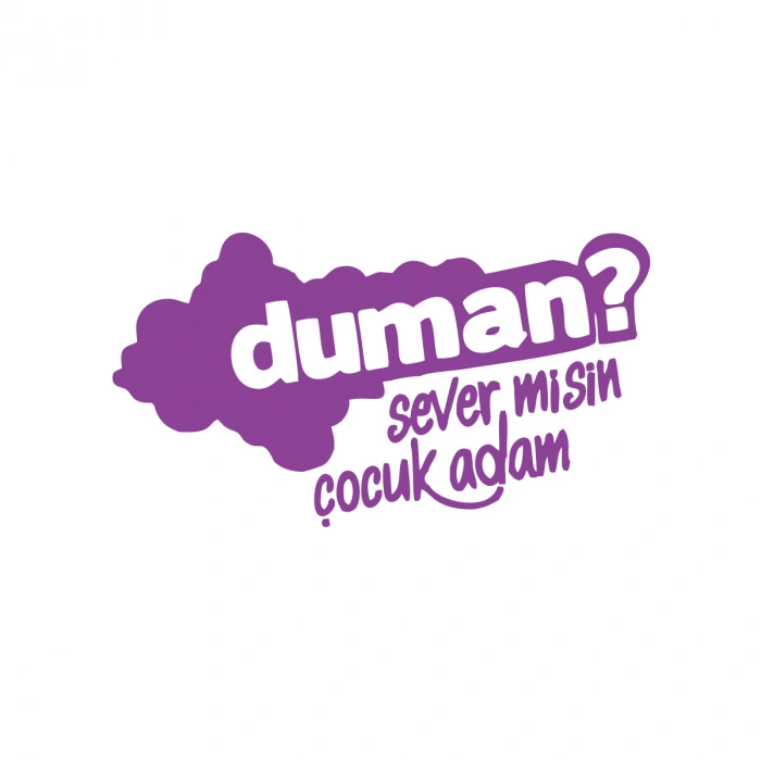 Duman Sever Misin Çocuk Adam Araba Sticker 17x17 Cm Mor