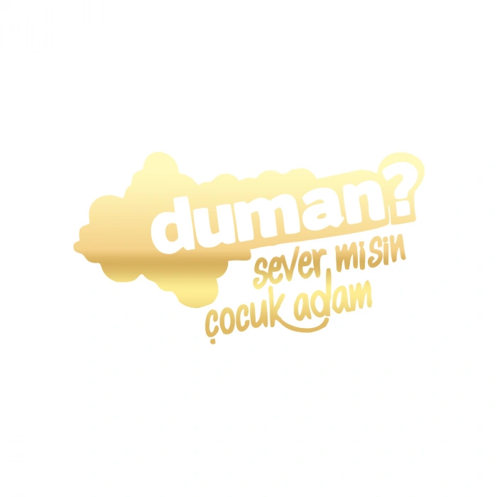 Duman Sever Misin Çocuk Adam Araba Sticker 17x17 Cm Gold
