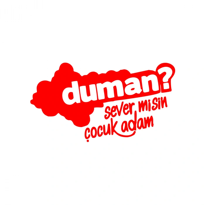 Duman Sever Misin Çocuk Adam Araba Sticker 17x17 Cm Kırmızı