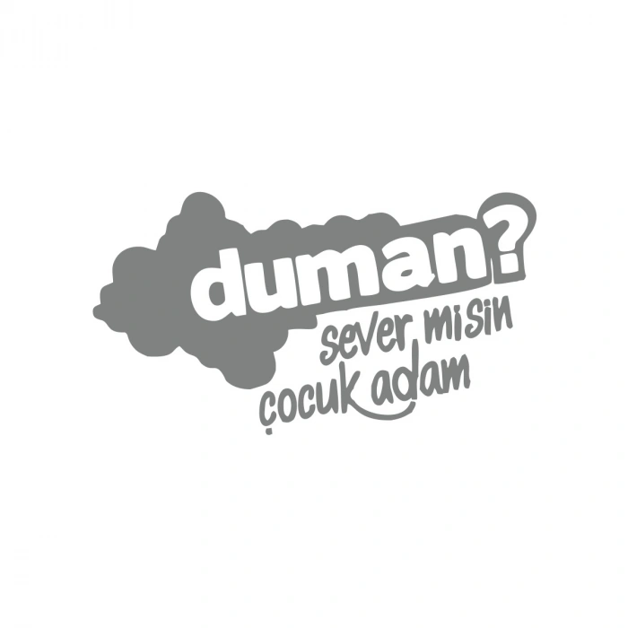 Duman Sever Misin Çocuk Adam Araba Sticker 17x17 Cm Gri