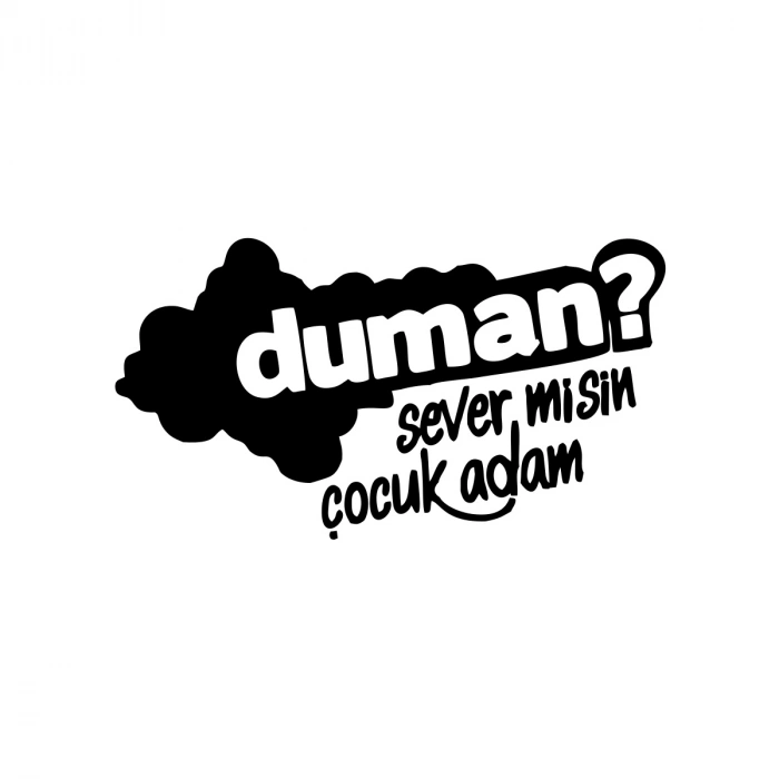 Duman Sever Misin Çocuk Adam Araba Sticker 17x17 Cm Siyah