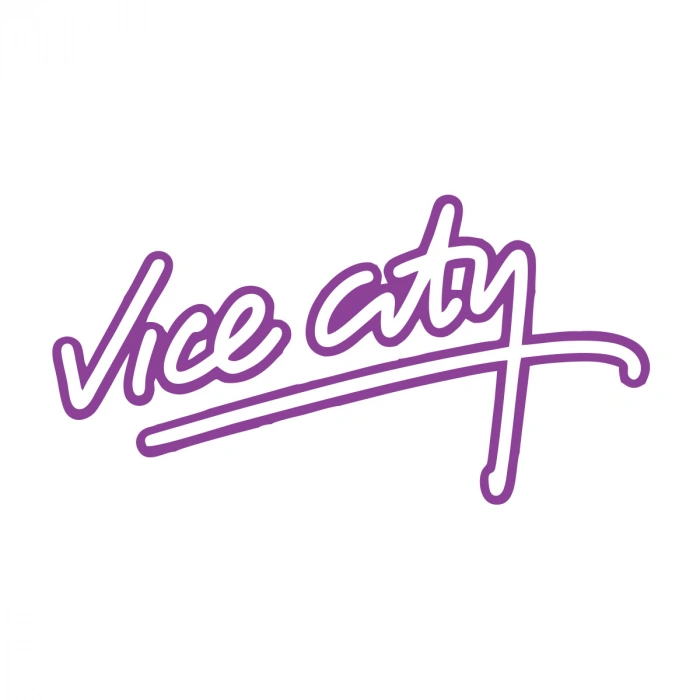 Vice City Araba Sticker 17x17 Cm Mor